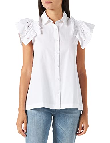 United Colors of Benetton Damen Camicia 5EW7DQ01F Bluse, Bianco 101, XL von United Colors of Benetton