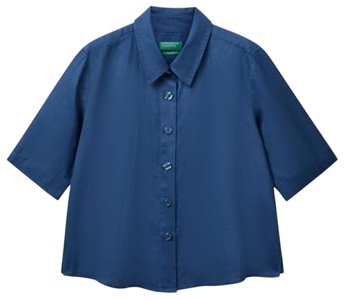 United Colors of Benetton Damen Camicia 5bml5qb75 Hemd, blau, X-Small von United Colors of Benetton