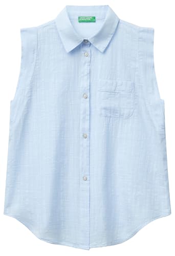 United Colors of Benetton Damen Camicia 5onvdq0c1 Hemd, blau, Small von United Colors of Benetton
