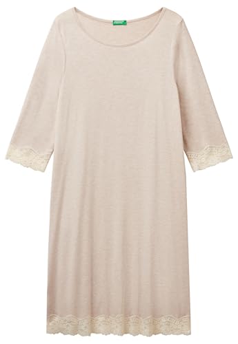 United Colors of Benetton Damen Camicia Notte 3z123c01f Nachthemd, beige, L von United Colors of Benetton