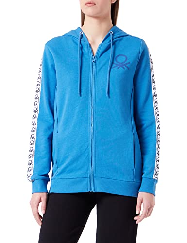 United Colors of Benetton Damen Jacke C/CAPP M/L 3J68D500F Kapuzenpullover, Hellblau Intenso 3f4, XS von United Colors of Benetton