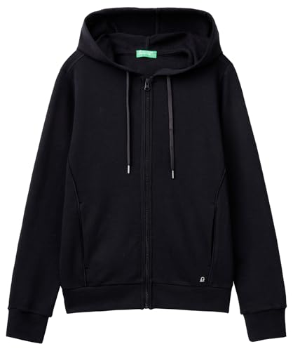 United Colors of Benetton Damen Jacke C/CAPP M/L 3J68D500J Sweatshirt ohne Kapuze, Schwarz, L von United Colors of Benetton