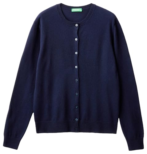 United Colors of Benetton Damen Koreanisches Trikot M/L 1002D5485 Strickjacke, Dunkelblau 016, XS von United Colors of Benetton
