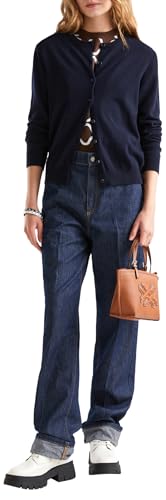 United Colors of Benetton Damen Koreanisches Trikot M/L 1035D5012 Strickjacke, blau, X-Large von United Colors of Benetton