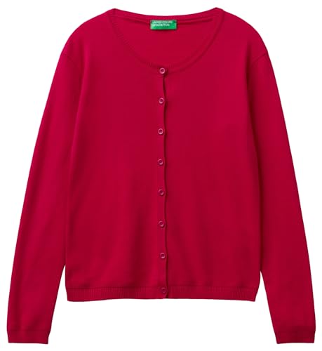 United Colors of Benetton Damen Koreanisches Trikot M/L 1091d5558 Strickjacke, Dunkelrot 19D, S von United Colors of Benetton