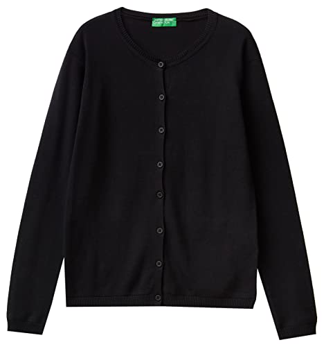 United Colors of Benetton Damen Maglia COREANA M/L 1091D5558 Cardigan Sweater, Nero 100, XS von United Colors of Benetton