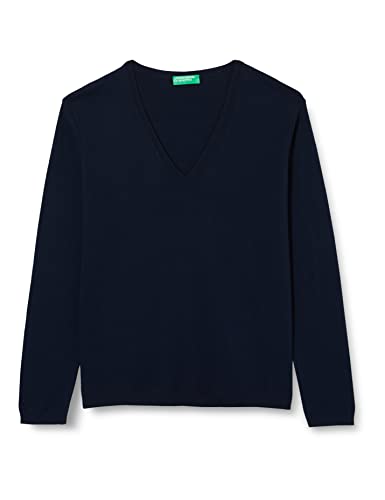 United Colors of Benetton Damen Maglia SCOLLO V M/L 1091D4625 Pullover, Blu Scuro 016, L von United Colors of Benetton