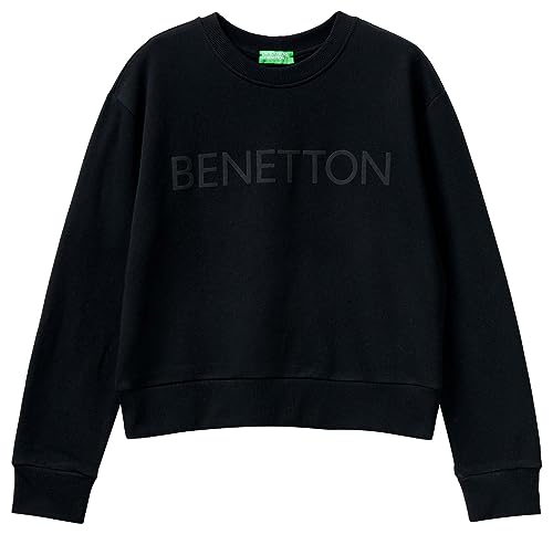 United Colors of Benetton Damen Masche G/C M/L 3J68D104C Sweatshirt, Schwarz 100, XS von United Colors of Benetton