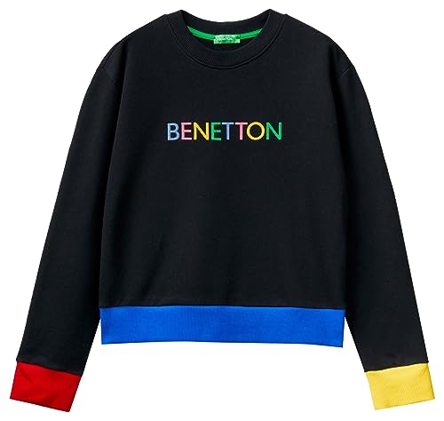 United Colors of Benetton Damen Masche G/C M/L 3J68D104C Sweatshirt, Schwarz 905, M von United Colors of Benetton