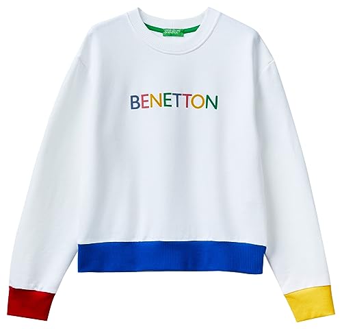 United Colors of Benetton Damen Masche G/C M/L 3J68D104C Sweatshirt, Weiß 904, L von United Colors of Benetton