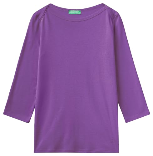 United Colors of Benetton Damen Maschenweite M/L 3ga2e16a1 T-Shirt, 30 F, XS, Violett 30F, X-Small von United Colors of Benetton