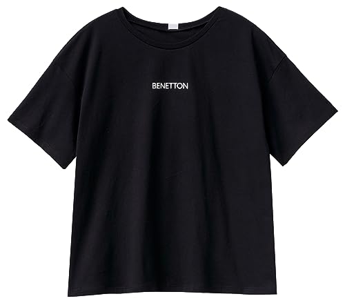 United Colors of Benetton Damen T-Shirt 30963m04r Pyjamaoberteil, Schwarz 100, Small von United Colors of Benetton