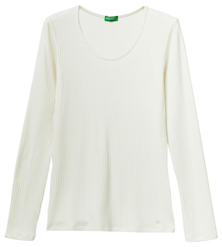 United Colors of Benetton Damen T-Shirt M/L 33lm3m04l Pullover, Bianco Panna 0r2, Large von United Colors of Benetton