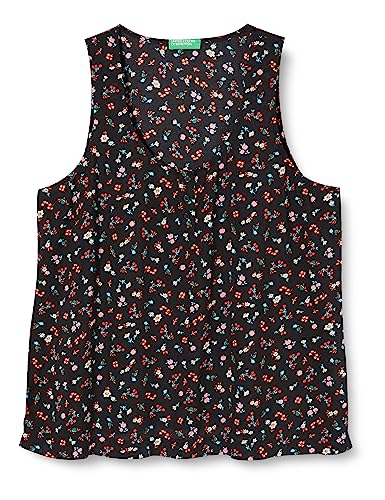 United Colors of Benetton Damen Tanktop 5uefdh007 Unterhemd, Schwarz mit Muster 73 V, Small von United Colors of Benetton