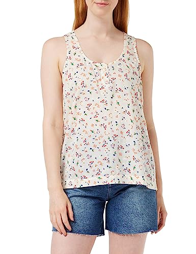 United Colors of Benetton Damen Tanktop 5uefdh007 Unterhemd, Weiß mit Blumenmuster 77p, X-Small von United Colors of Benetton