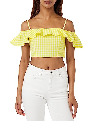 United Colors of Benetton Damen Top 5ycndq04k Unterhemd, Gelb kariert 912, X-Large von United Colors of Benetton