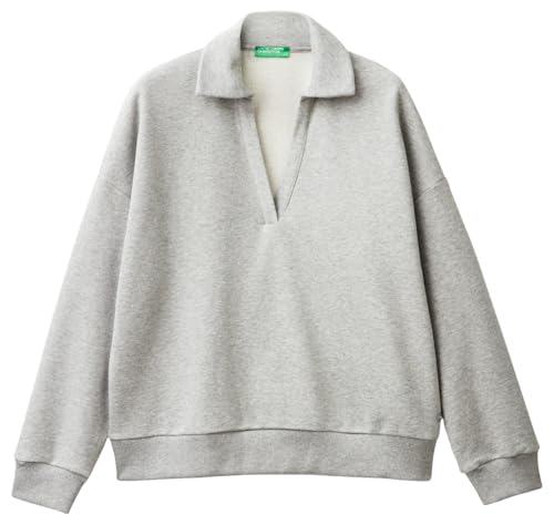 United Colors of Benetton Damen Trikot G/C 3u0sd108t Sweatshirt, Grau Melange Medium 501, S von United Colors of Benetton
