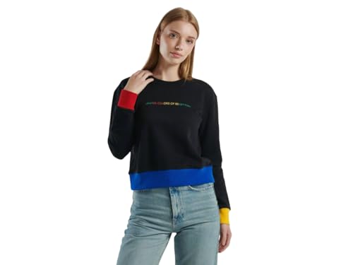 United Colors of Benetton Damen Trikot G/C M/L 3J68D107Z Kapuzenpullover, Schwarz, L von United Colors of Benetton