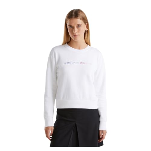 United Colors of Benetton Damen Trikot G/C M/L 3J68D107Z Kapuzenpullover, Weiß, L von United Colors of Benetton