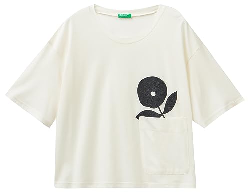 United Colors of Benetton Damen Trikot M/M 3y5e3m042 T-Shirt, Bianco Panna 0r2, S von United Colors of Benetton