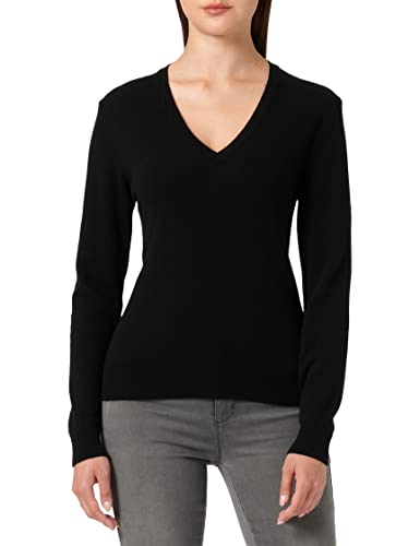 United Colors of Benetton Damen Trikot V-Ausschnitt M/L 1002D4488 Pullover, Schwarz 100, L von United Colors of Benetton