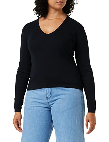 United Colors of Benetton Damen Trikot V-Ausschnitt M/L 1091D4625 Pullover, Schwarz 100, L von United Colors of Benetton