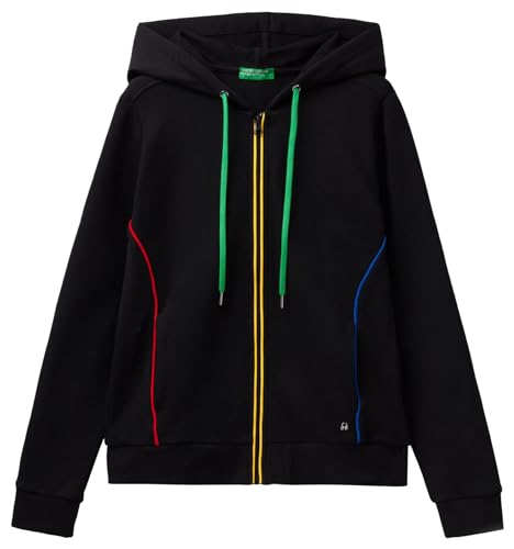 United Colors of Benetton Damen Veste C/CAPP M/L 3j68d500j Kapuzenpullover, Schwarz 902, 38 von United Colors of Benetton