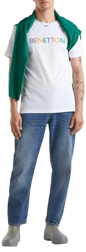 United Colors of Benetton Herren 3i1xu100a T-Shirt, Optisches Weiß 930, Large von United Colors of Benetton