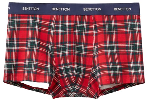 United Colors of Benetton Herren 3sp92x00p Boxershorts, Tartan Rot 79z, M von United Colors of Benetton