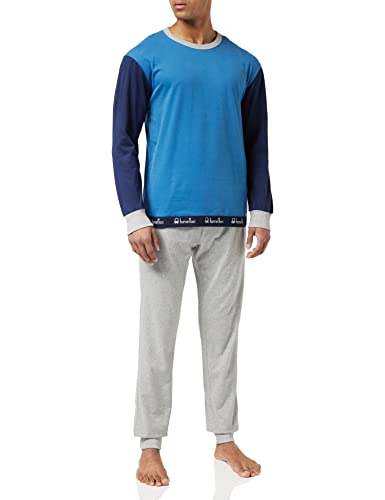 United Colors of Benetton Herren COMP (Trikots 3YN44P00R Pyjama, T-Shirt UND Hose, Avio 07R Blau, XL von United Colors of Benetton