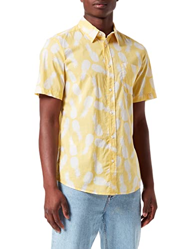 United Colors of Benetton Herren Camicia 5JDZ5QMD8 Bluse, Giallo e Bianco 80Z, M von United Colors of Benetton