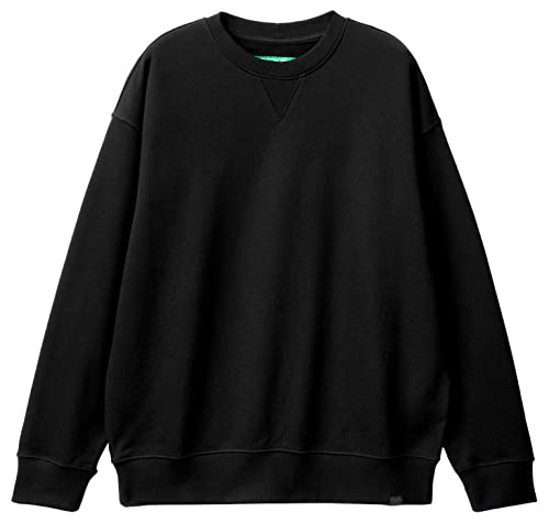 United Colors of Benetton Herren Jersey G/C M/L 3j68u1009 Langärmeliges Sweatshirt mit Rundhalsausschnitt, Schwarz 100, XXL von United Colors of Benetton