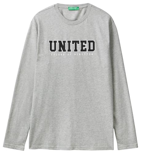United Colors of Benetton Herren M/L 3i1xu109c T-Shirt, grau, Large von United Colors of Benetton