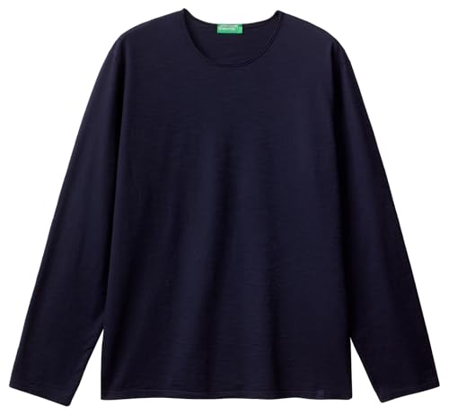 United Colors of Benetton Herren M/L 3je1J19a9 Langarm-T-Shirt, Nachtblau 017, Large von United Colors of Benetton