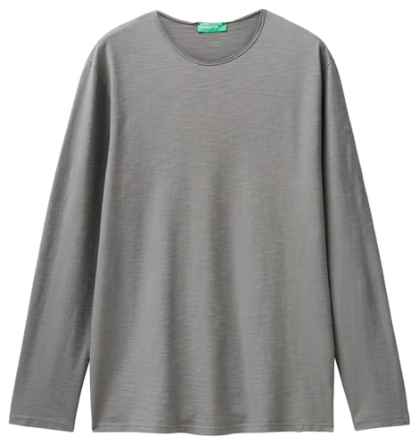 United Colors of Benetton Herren M/L 3je1J19a9 Langarm-T-Shirt, Grau Maus 00w1, Small von United Colors of Benetton