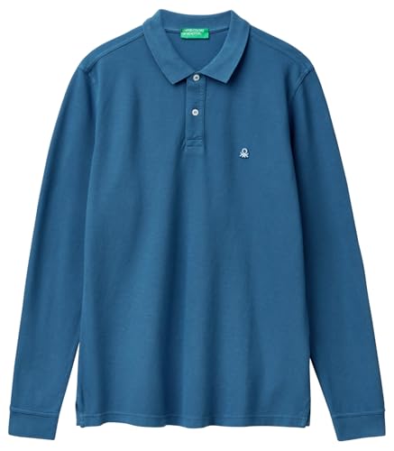 United Colors of Benetton Herren Maglia Polo M/L 3089j3204 Polohemd, blau, Large von United Colors of Benetton