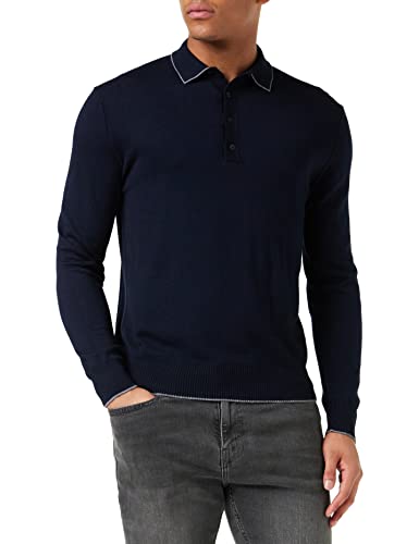 United Colors of Benetton Herren POLOPULLOVER M/L 1025U300C Langarm-Poloshirt, Dunkelblau 616, XXL von United Colors of Benetton