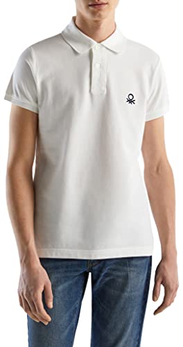 United Colors of Benetton Herren Poloshirt M/M 3089J3178 Polohemd, Optisches Weiß 101, Small von United Colors of Benetton