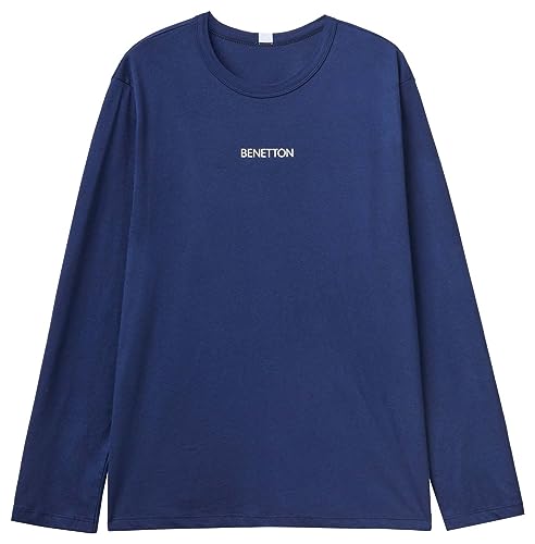 United Colors of Benetton Herren T-Shirt M/L 30964m017 Pyjamaoberteil, Dunkelblau 252, Small von United Colors of Benetton
