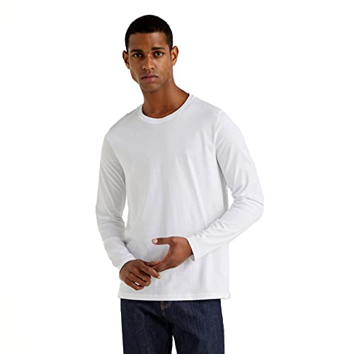 United Colors of Benetton Herren T-Shirt M/l Pullover, Weiß (Bianco 101), XX-Large (Herstellergröße: EL) von United Colors of Benetton