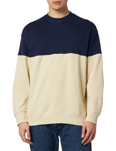 United Colors of Benetton Herren Trikot G/C M/L 3J68U106e Sweatshirt, Dunkelblau und Cremeweiß 902, L von United Colors of Benetton