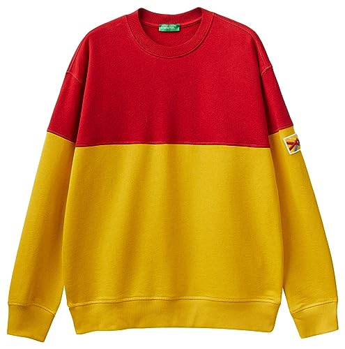 United Colors of Benetton Herren Trikot G/C M/L 3J68U106e Sweatshirt, Rot und Ockergelb 901, Large von United Colors of Benetton