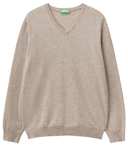 United Colors of Benetton Herren Trikot V-Ausschnitt M/L 1002U4407 Pullover, Taupe 530, Large von United Colors of Benetton