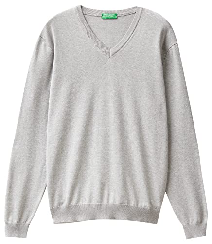 United Colors of Benetton Herren Trikot V-Ausschnitt M/L 1098u4486 Pullover, Grau Melange Mittel 501, Medium von United Colors of Benetton