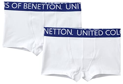United Colors of Benetton Jungen 2er Boxershorts 3op80x189 Unterwäsche-Set, Weiß 901, XXS von United Colors of Benetton