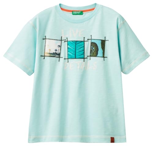 United Colors of Benetton Jungen 3br4c10iw T-Shirt, blau, 160 cm von United Colors of Benetton