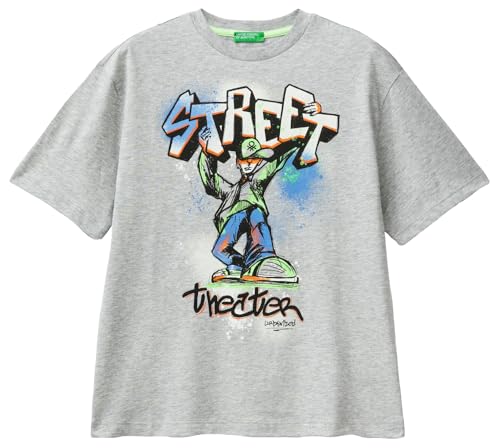 United Colors of Benetton Jungen 3i1xc10jt T-Shirt, grau, 140 cm von United Colors of Benetton