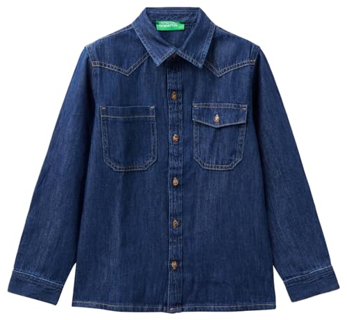 United Colors of Benetton Jungen 5ad6cq02m Hemd, Blau 901, L von United Colors of Benetton