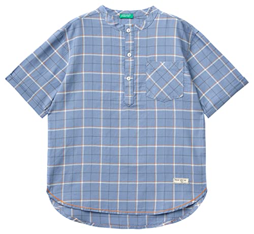 United Colors of Benetton Jungen 5ihfcq017 Hemd, Blau kariert 981, 130 cm von United Colors of Benetton