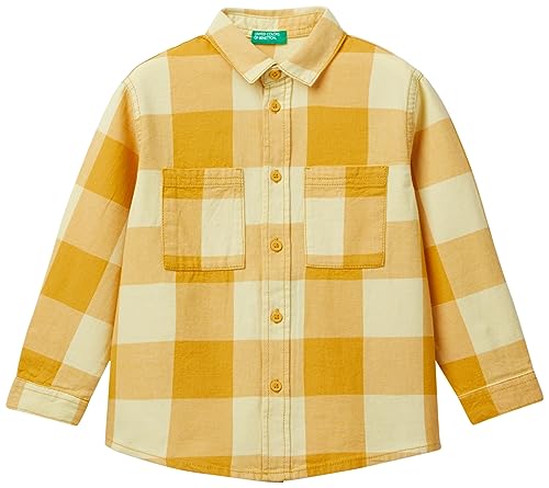 United Colors of Benetton Jungen 5lqhgq014 Hemd, Quadri Giallo Ocra E Giallo Chiaro 904, 4 Jahre von United Colors of Benetton